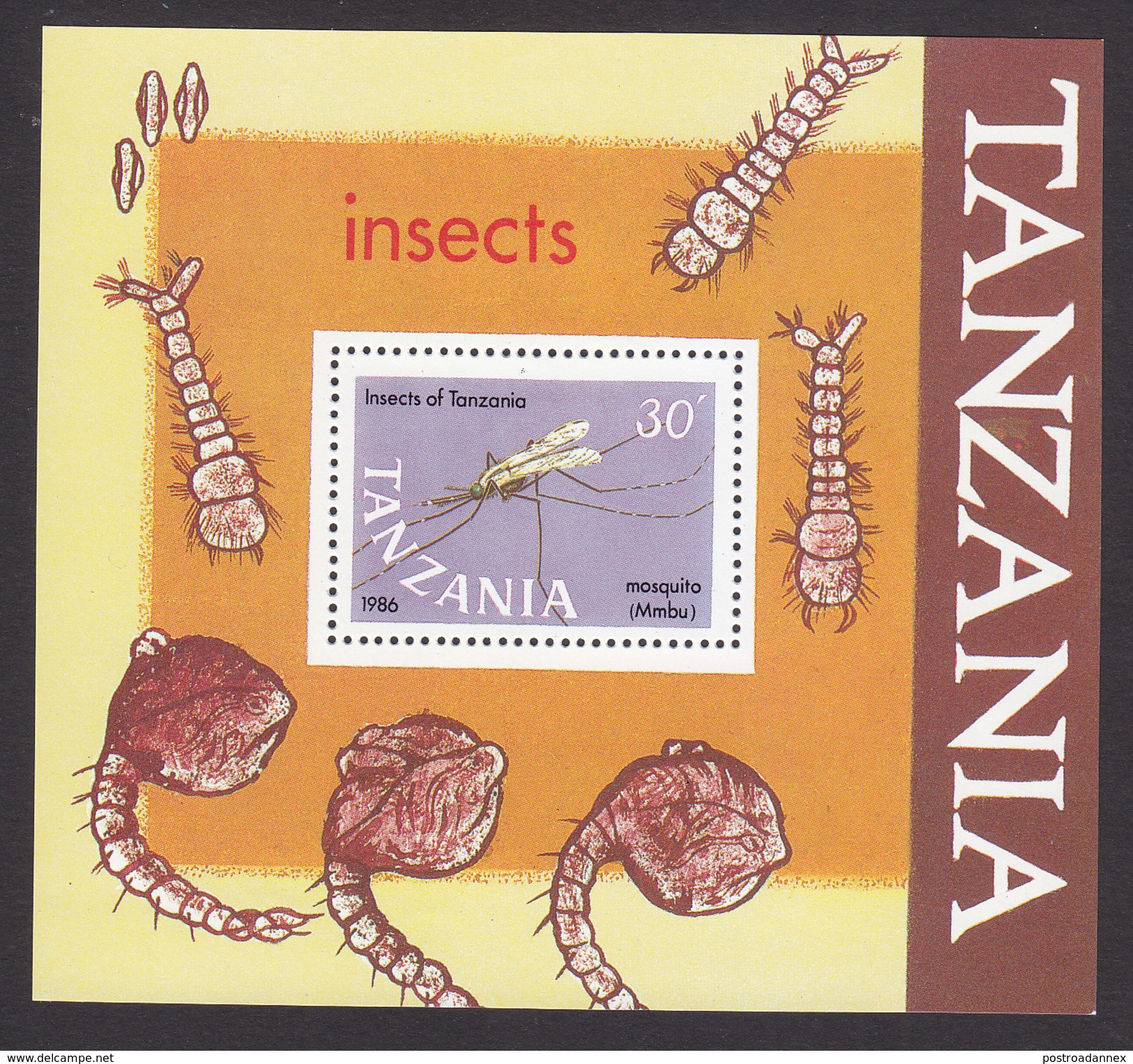 Tanzania, Scott #368, Mint Never Hinged, Insects, Issued 1987 - Tanzania (1964-...)