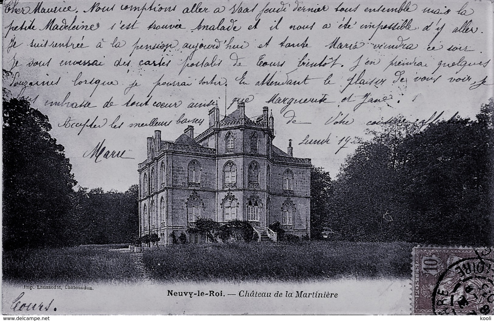 37Z12-3- NEUVY-LE-ROI - Château De La Martinière - Neuvy-le-Roi
