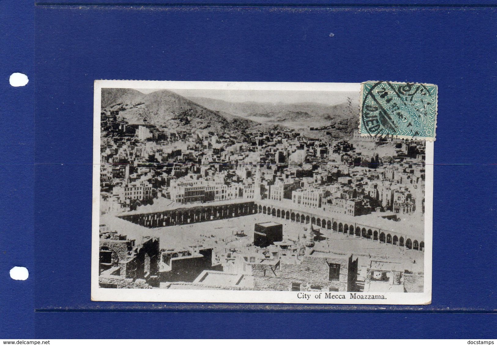 ##POSTCARDS-Saudi Arabia -1937 - City Of Mecca Moazzama  With View Of Holy QUABA-  Sent To  Italy - Good  Postage - Arabia Saudita