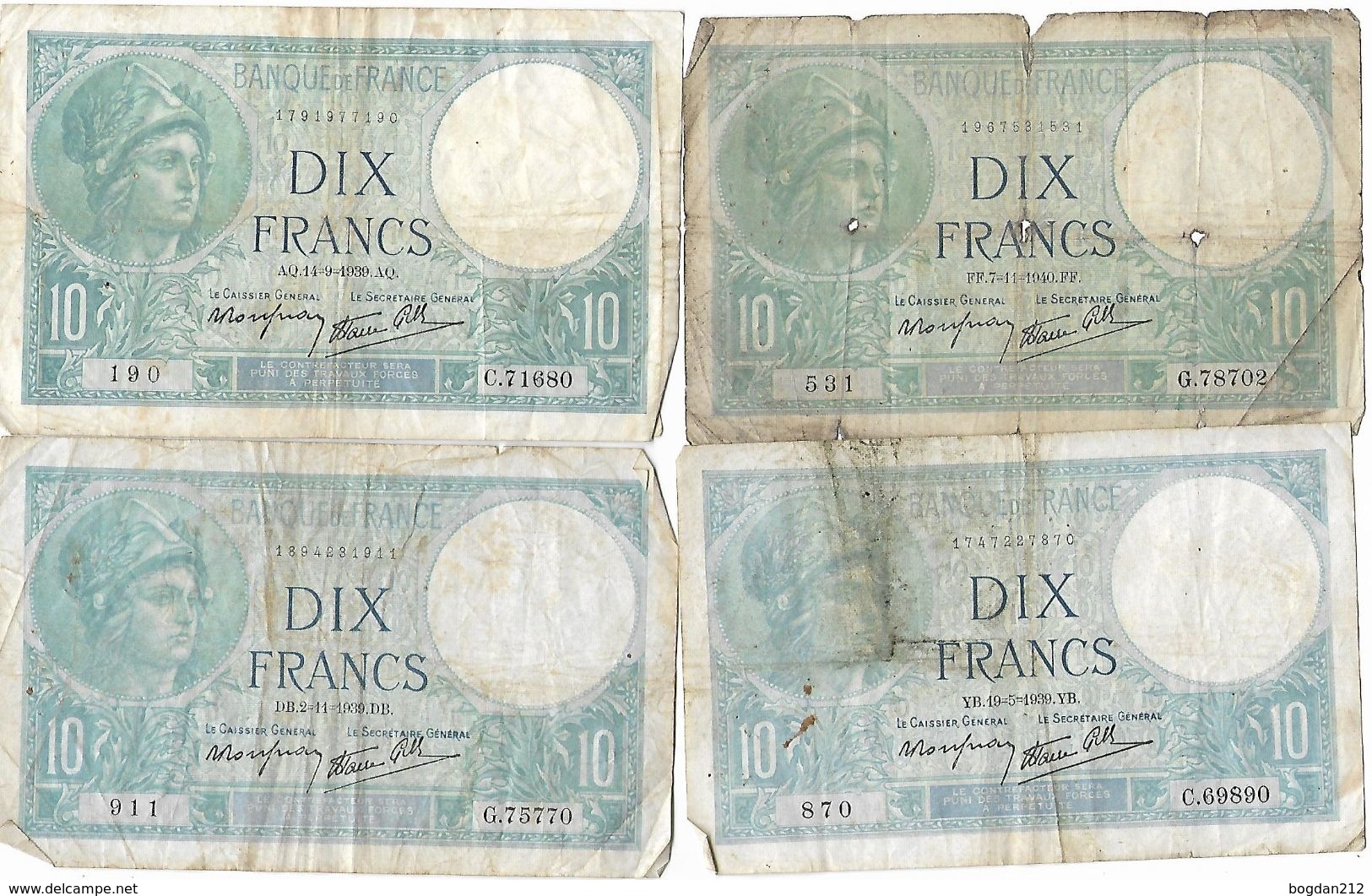 1939/1943 - 6 Banknoten, 5 Scan - Unclassified