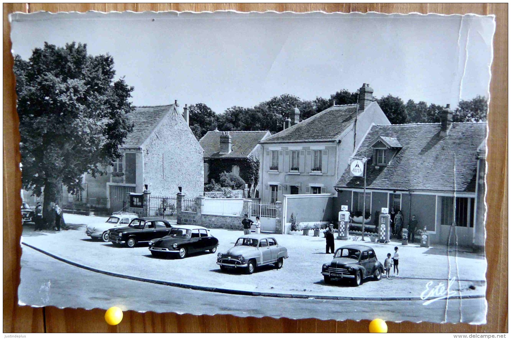 LES MOLIERES ESSONNE PLACE DE LA MAIRIE PANHARD 403 DS ARONDE 4 CV STATION  SERVICE 22444 SCAN R/V - Autres & Non Classés