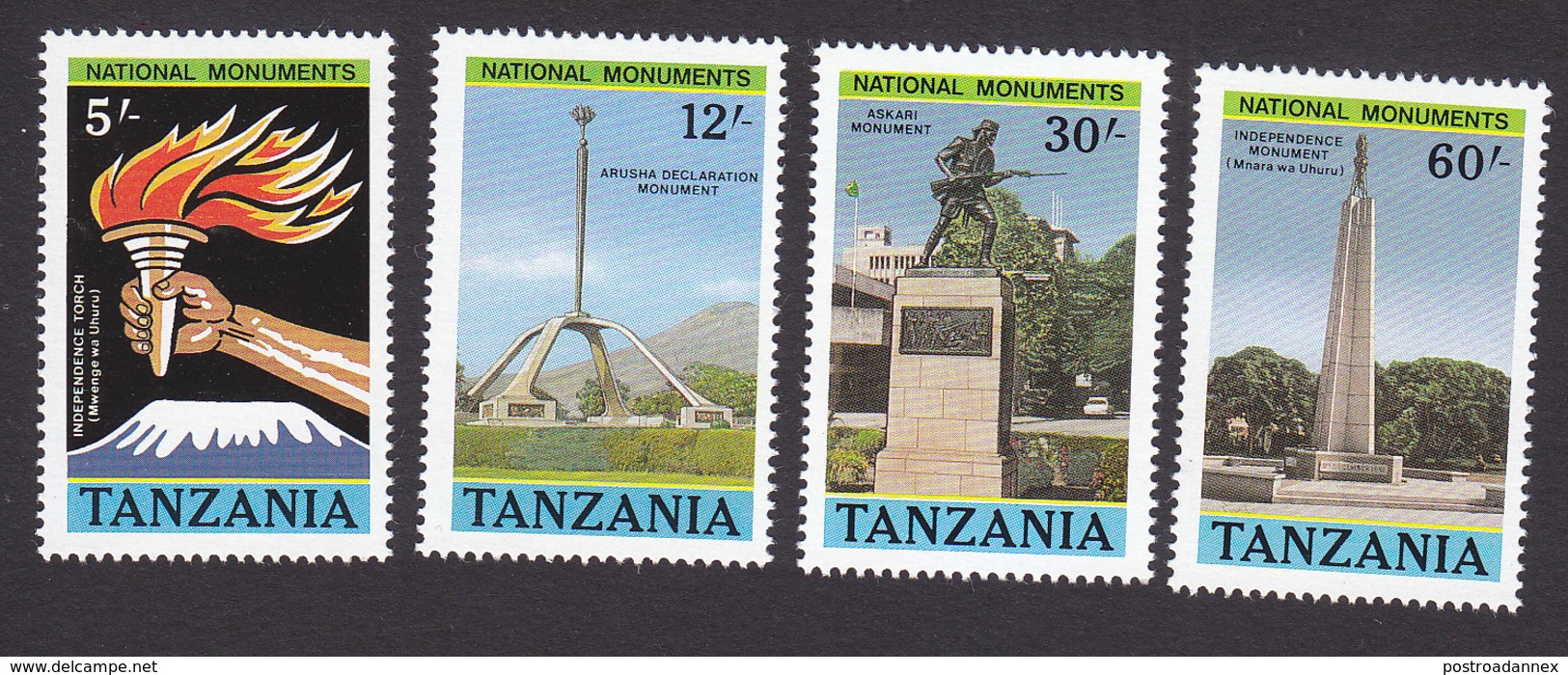 Tanzania, Scott #397-400, Mint Hinged, Nat'l Monuments, Issued 1988 - Tanzania (1964-...)