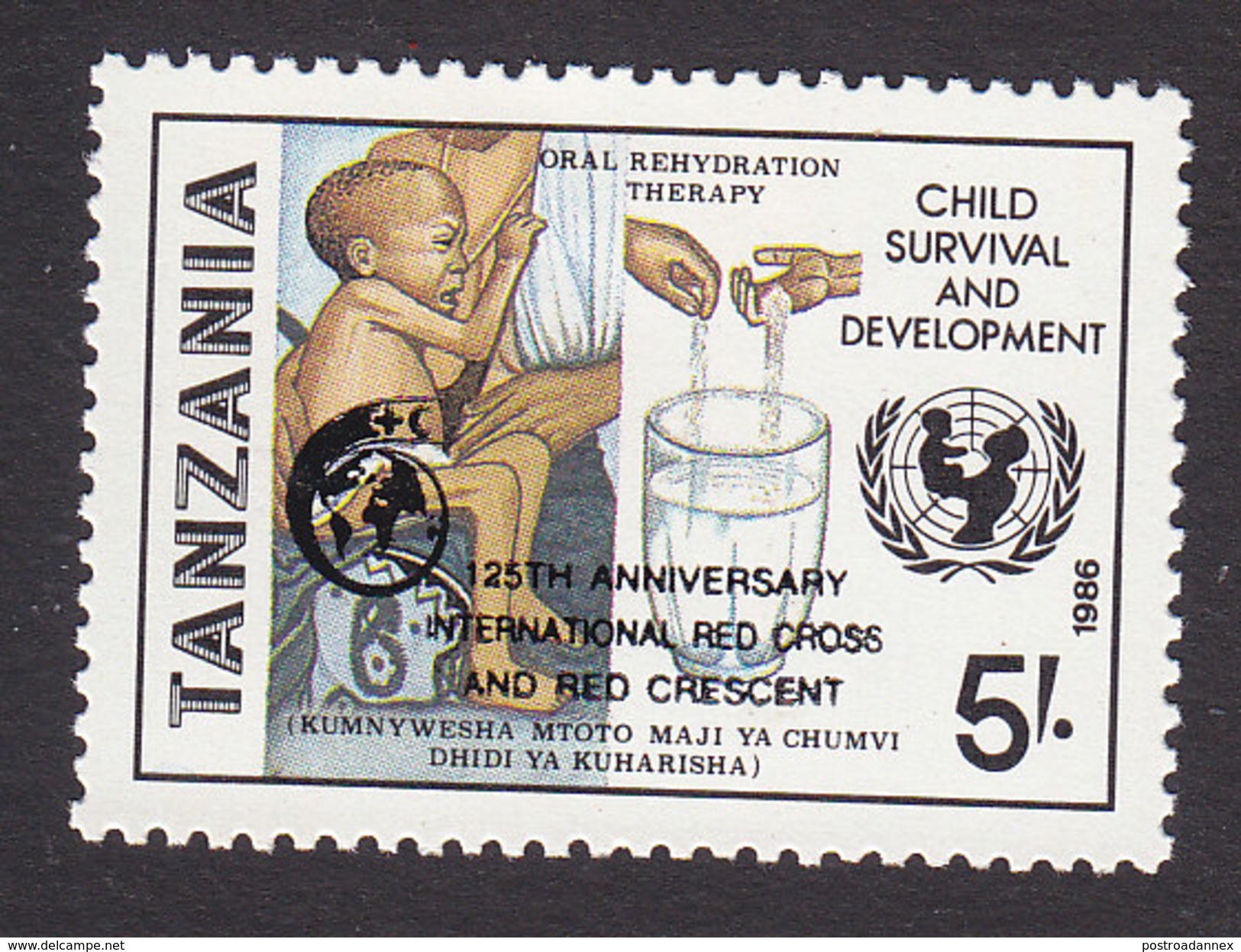 Tanzania, Scott #406, Mint Hinged, 125th Anniversary Of Int'l Red Cross, Issued 1988 - Tanzania (1964-...)