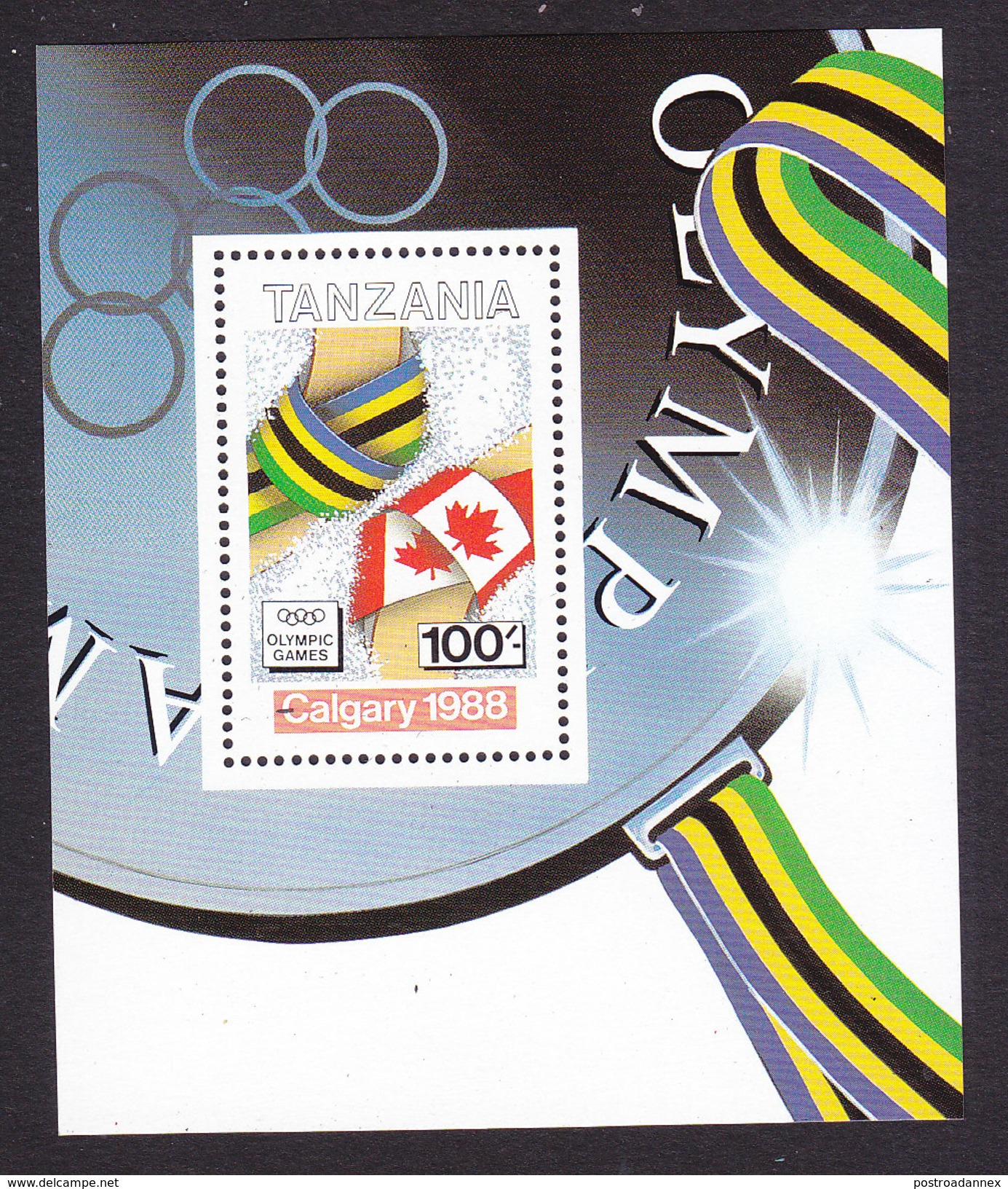Tanzania, Scott #422, Mint Never Hinged, 1988 Olympics, Issued 1988 - Tanzania (1964-...)