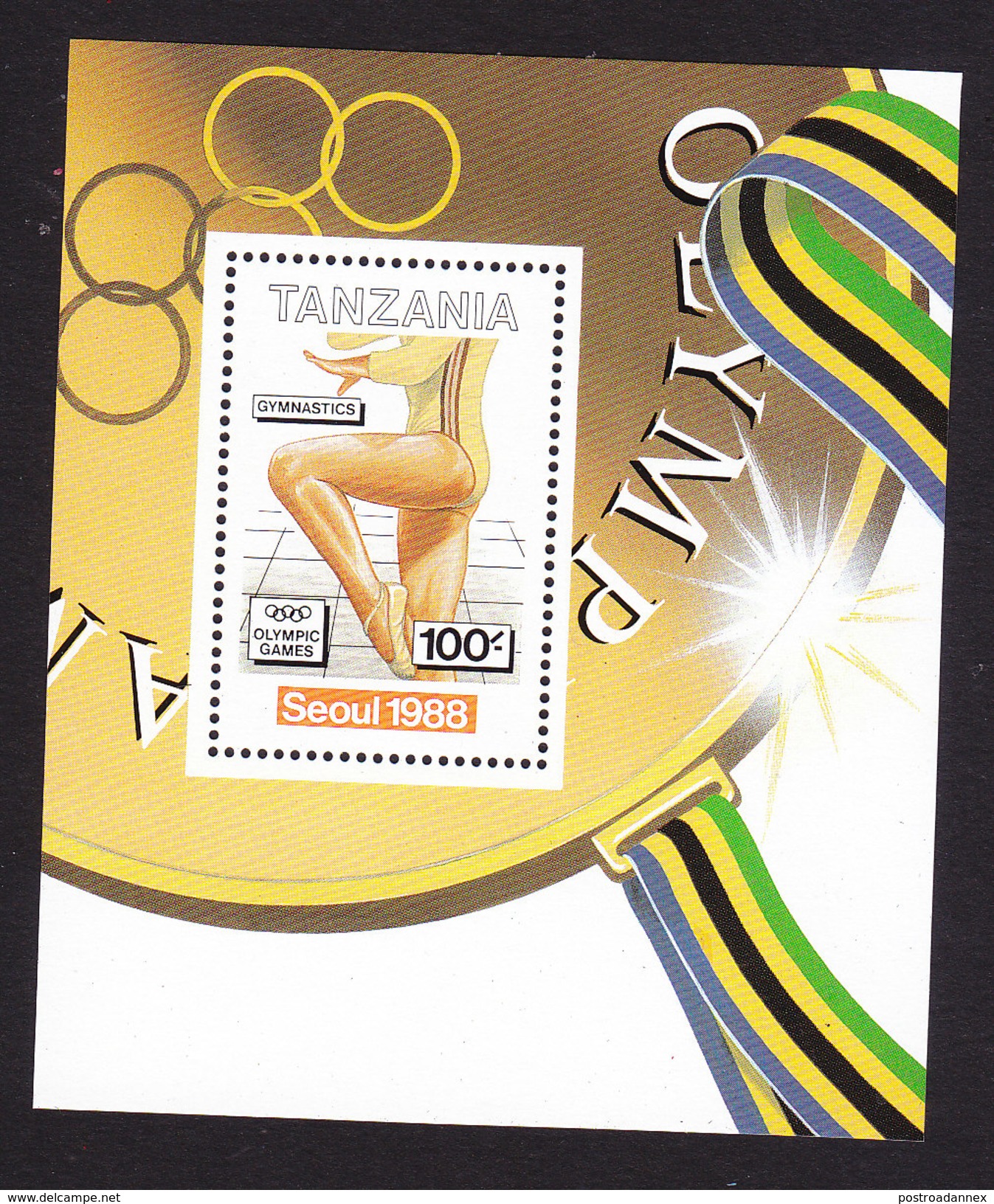 Tanzania, Scott #423, Mint Never Hinged, 1988 Olympics, Issued 1988 - Tanzanie (1964-...)