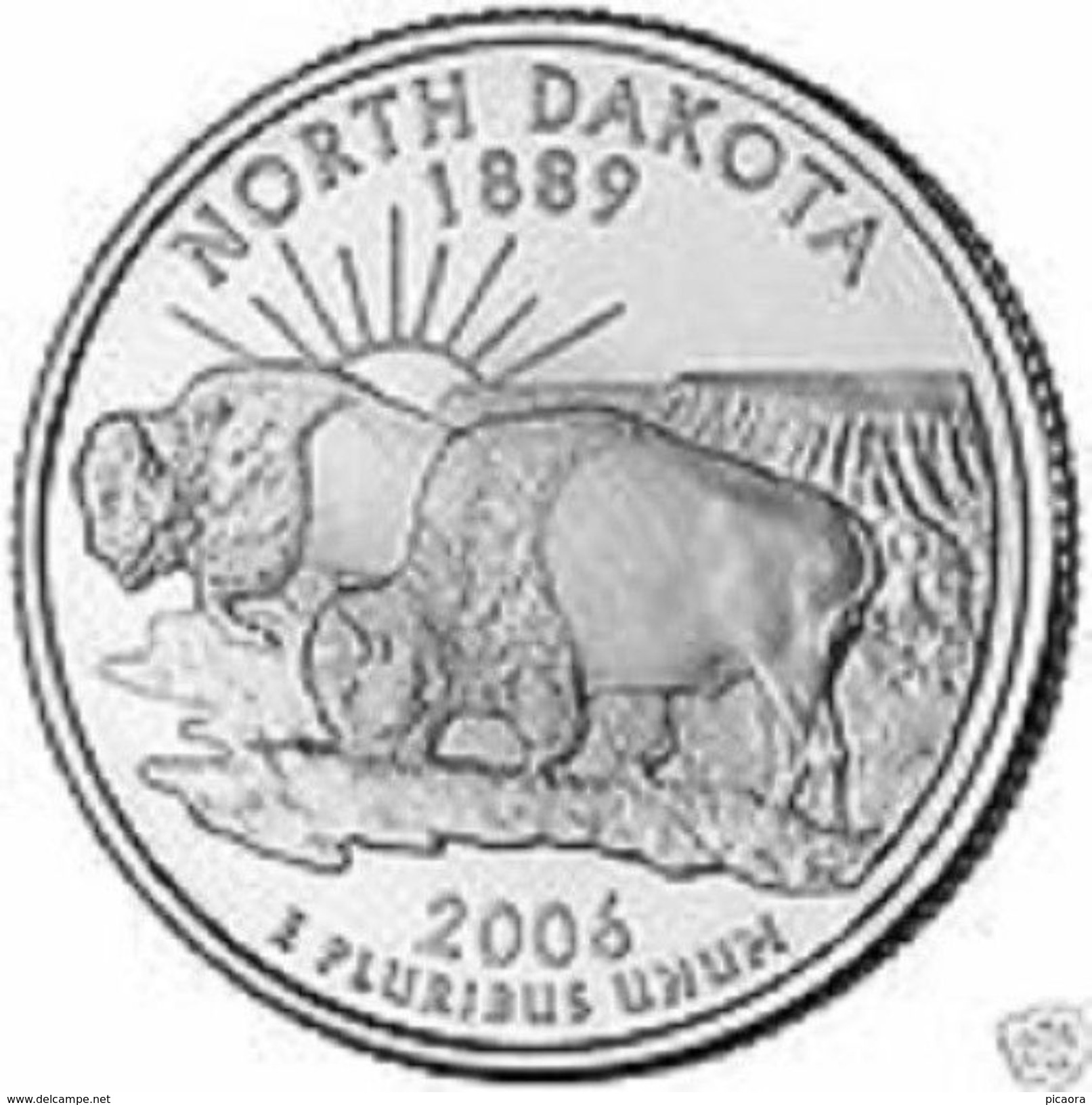 USA EEUU 25 CENTS. QUARTER DOLLAR  DAKOTA DEL NORTE P  UNC - PAS CIRCULÉE  - SC - 1999-2009: State Quarters