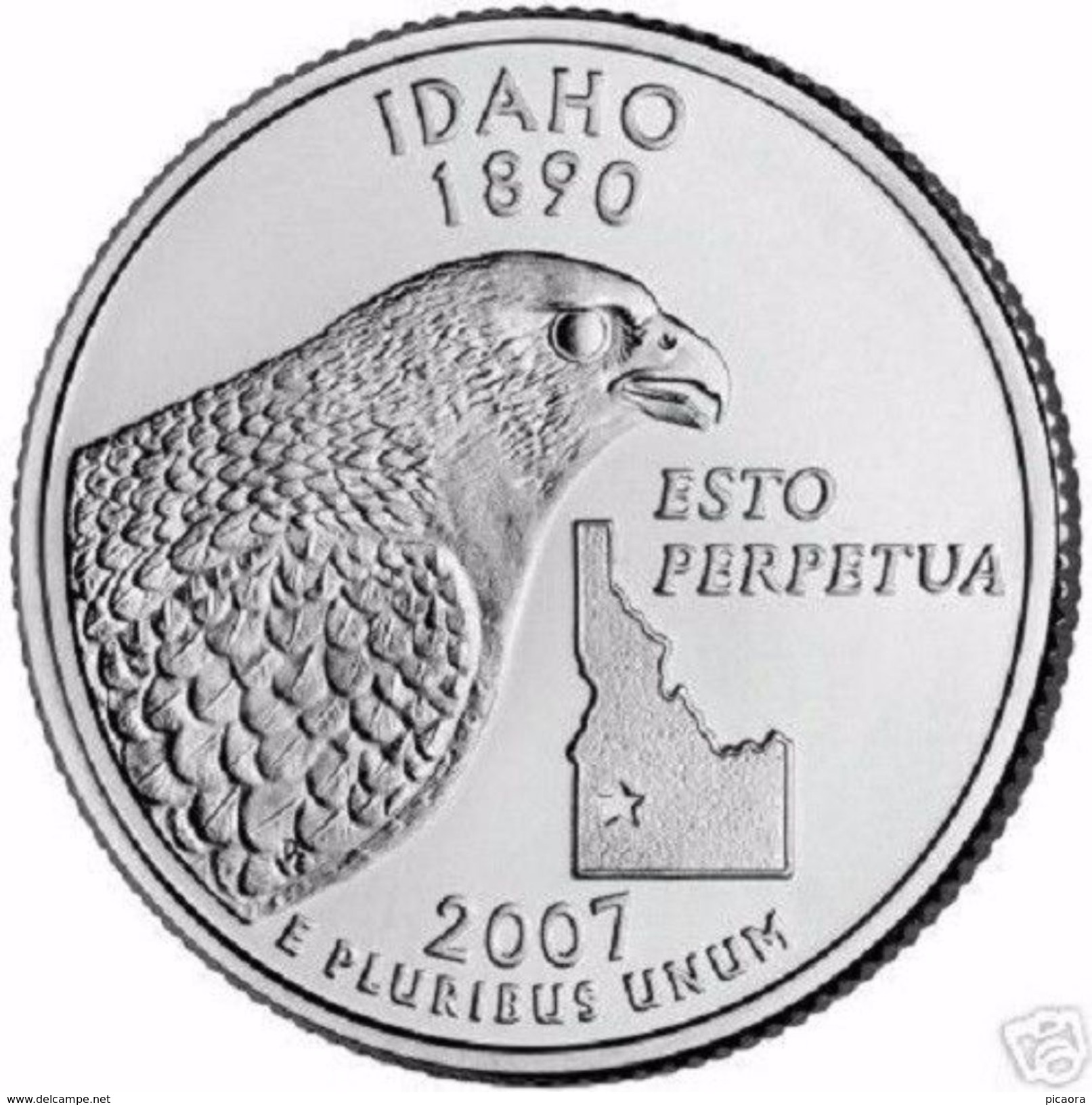 USA EEUU 25 CENTS. QUARTER DOLLAR  IDAHO 2007 D O P  UNC - PAS CIRCULÉE  - SC - 1999-2009: State Quarters