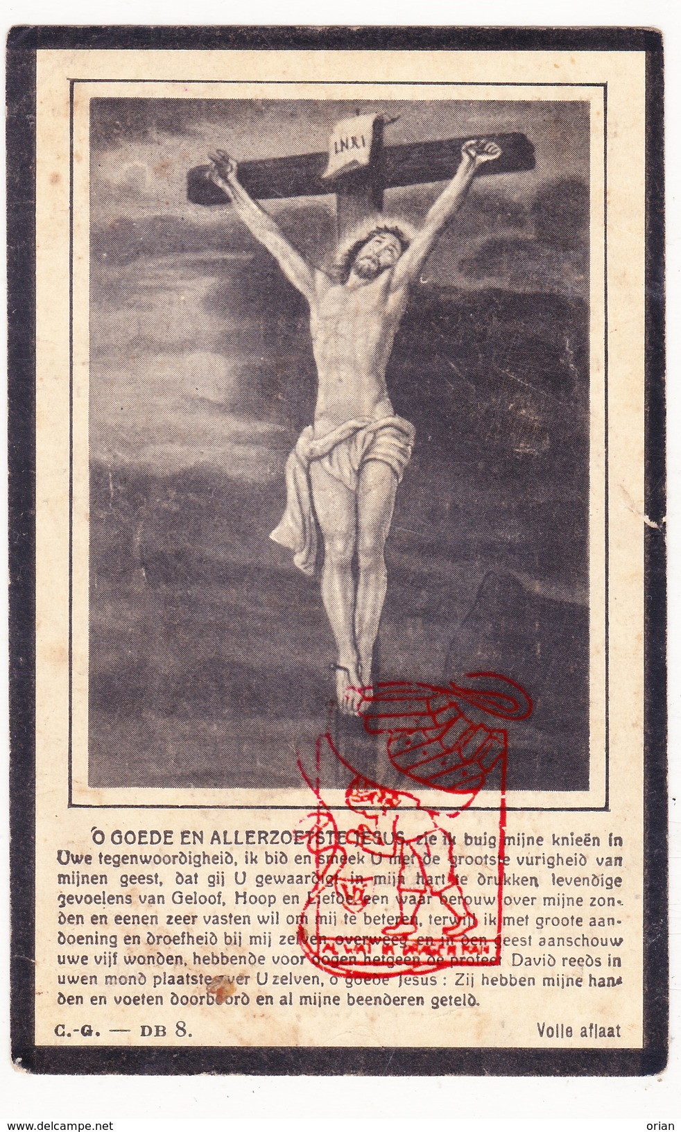 DP Slachtoffer WO I Oorlog Guerre 14-18 Sylvie Bostoen / DeWulf ° Lendelede &dagger; 1918 - Images Religieuses