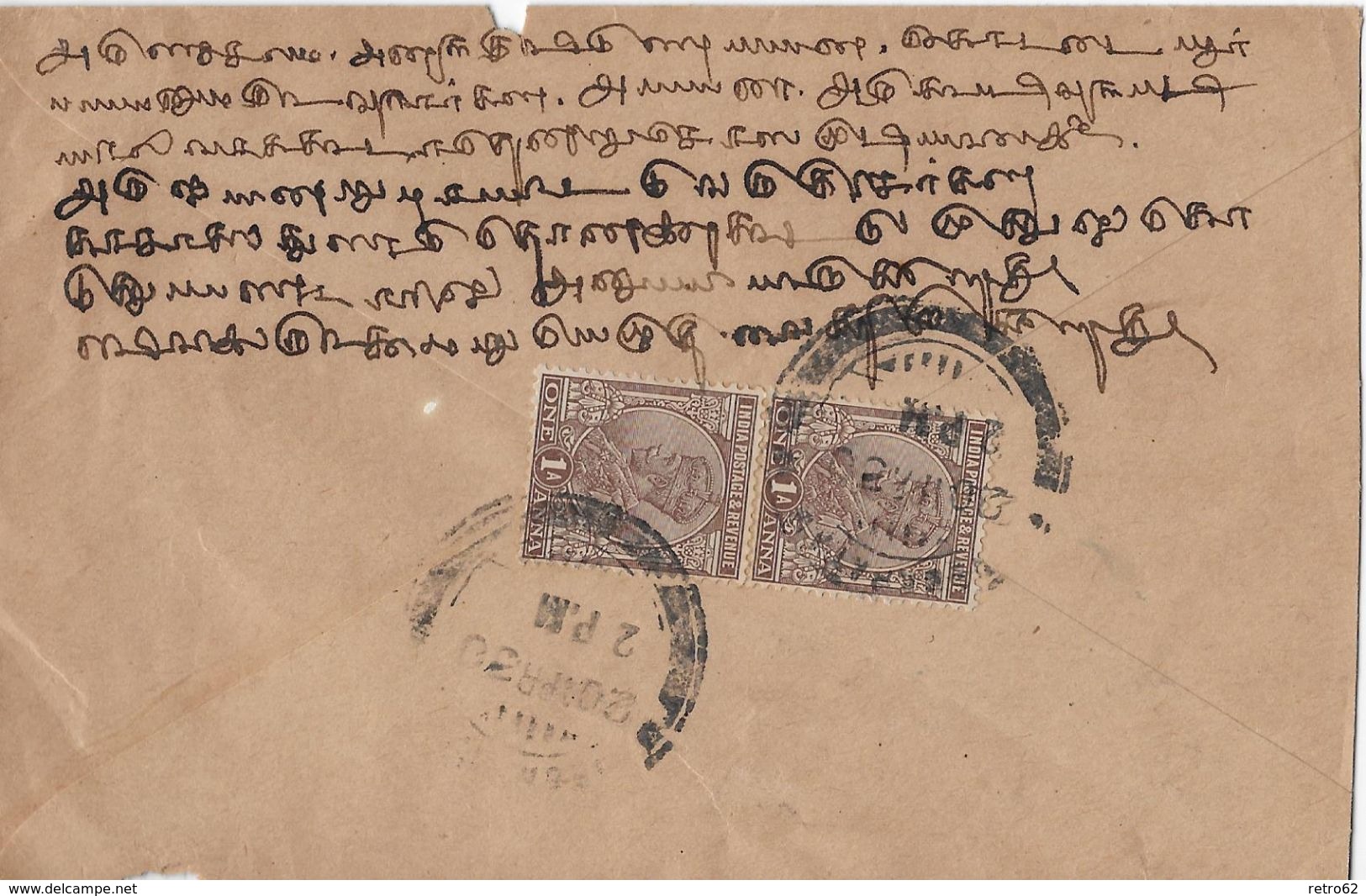 INDIA POSTAGE  &rarr; Letter To Singapure 1930  &#x25BA;RRR&#x25C4; - Autres & Non Classés