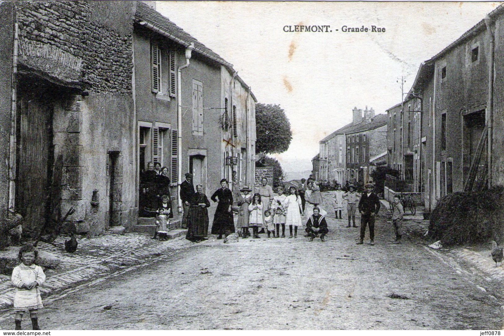 52 - HAUTE MARNE - CLEFMONT - Grande Rue - 1917 - Très Bon état - 2 Scans - Clefmont