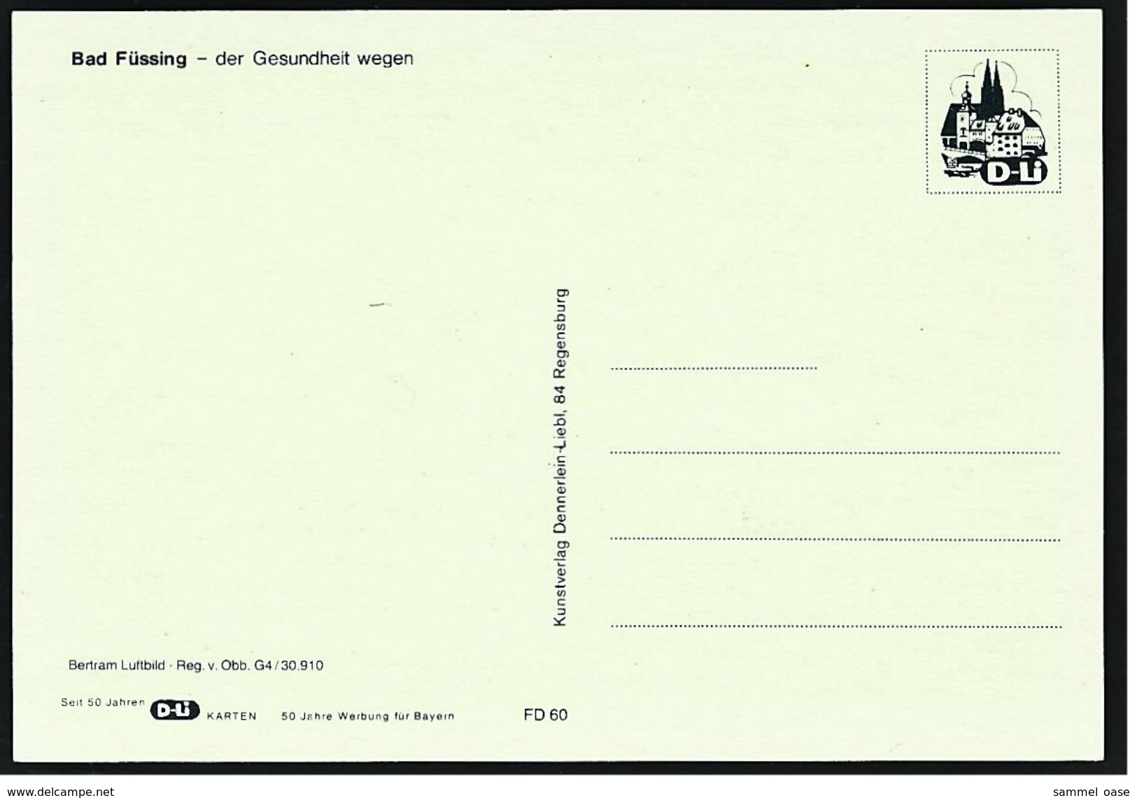 Bad Füssing  -  Luftbild  -  Ansichtskarte Ca. 1980   (7534) - Bad Fuessing