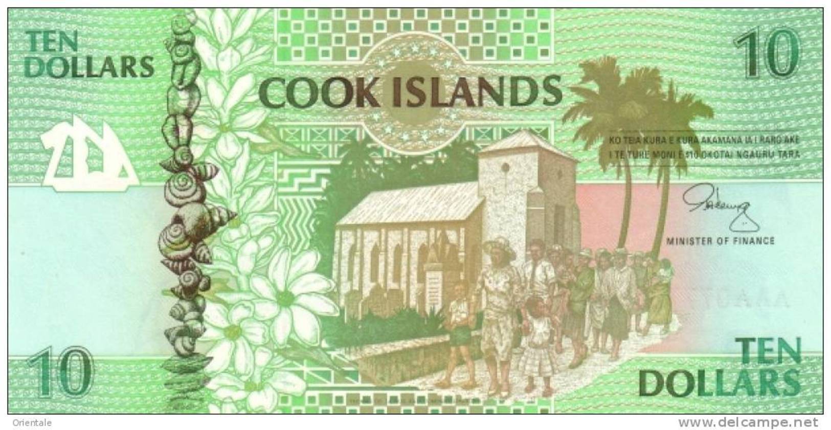 COOK ISLANDS  P. 8a 10 D 1992 UNC - Cook