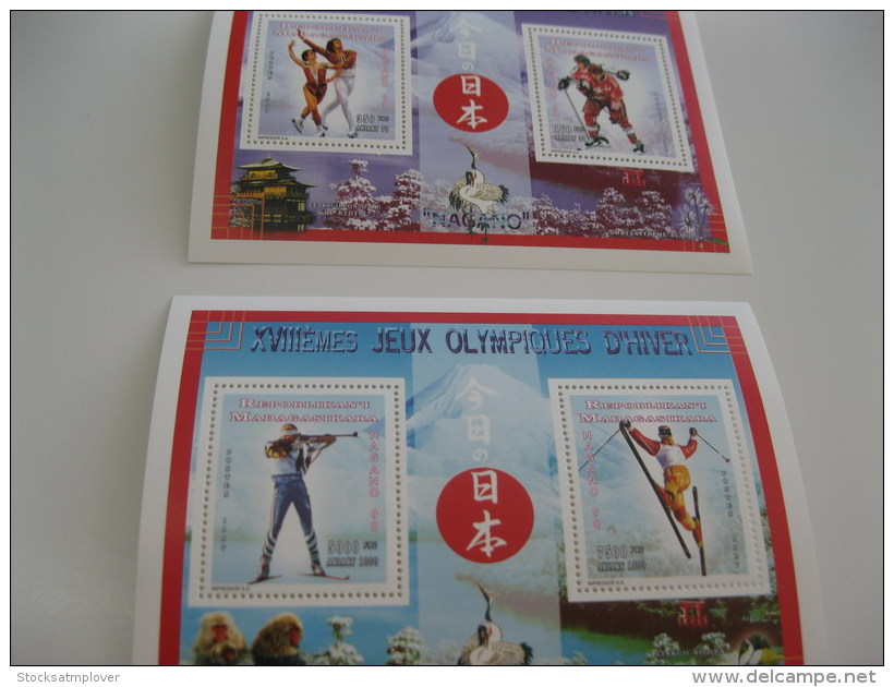 Madagascar-1997-OLYMPICS-winter Olympics Nagano 98-,bl.272A,B - Madagascar (1960-...)