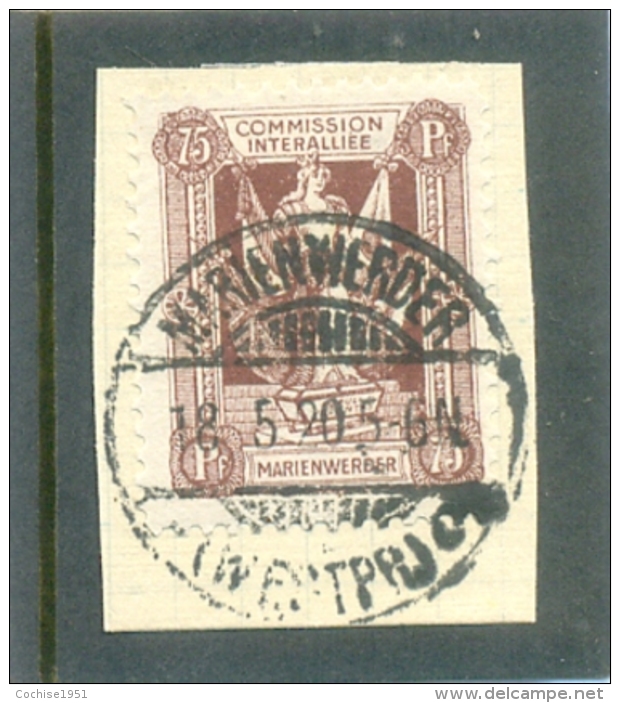 1920 MARIENWERDER Y &amp; T N° 20  ( O ) Commission Interalliée 75 Pf - Sonstige & Ohne Zuordnung