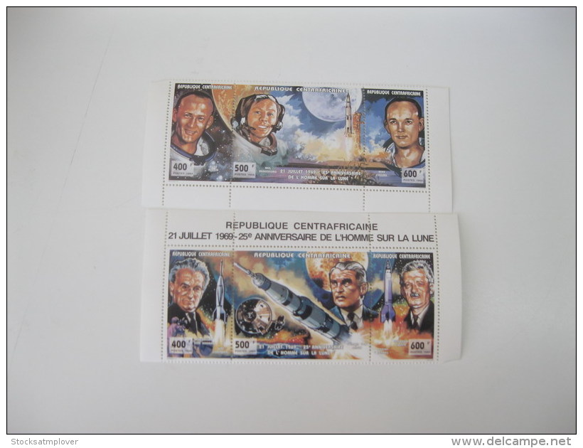 Central Africa-1994-space-moon Landing-Armstrong-MI.1633-38 - Centrafricaine (République)