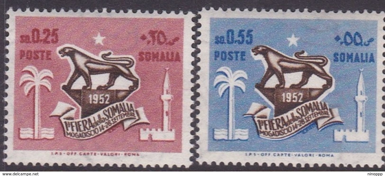 Somalia Scott 185-186 1952 First Somali Fair, Mint Never Hinged - Somalia (AFIS)