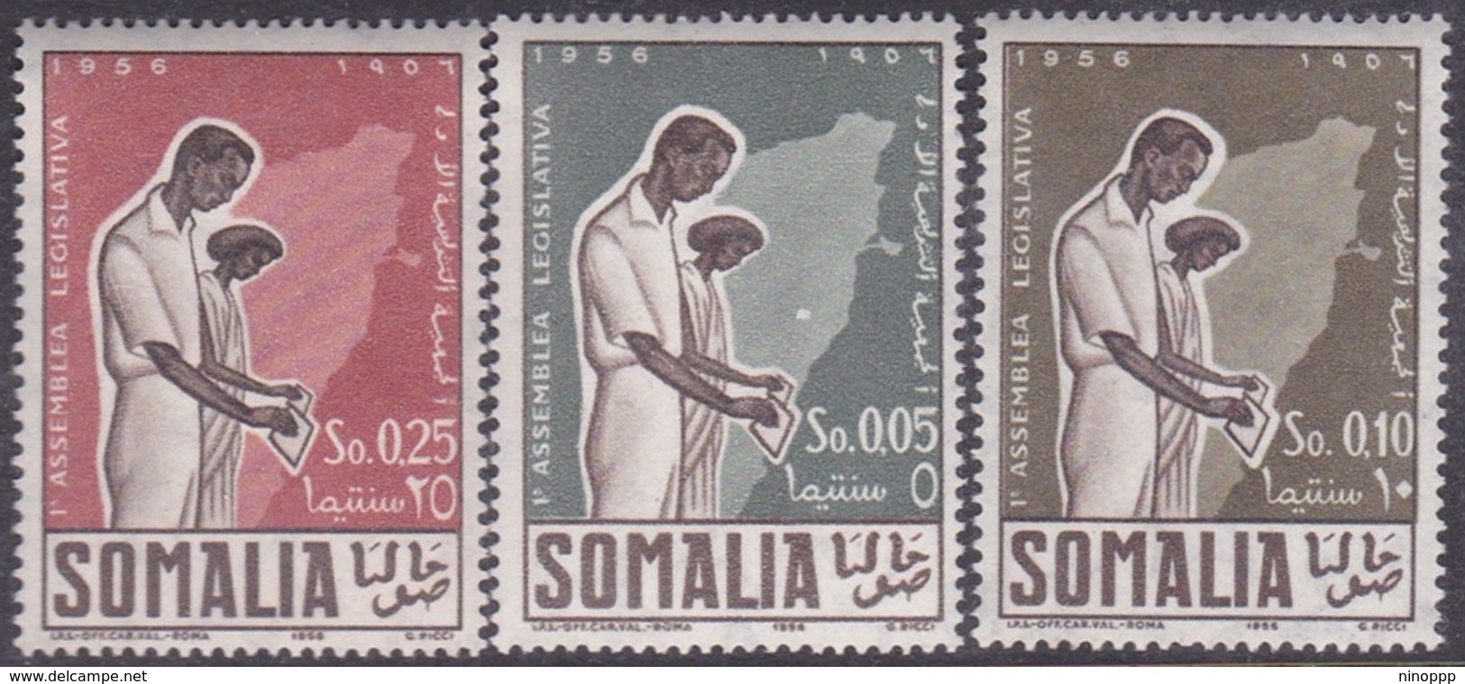 Somalia Scott 207-209 1956 First Elected Legislative Assembly, Mint Never Hinged - Somalie (AFIS)