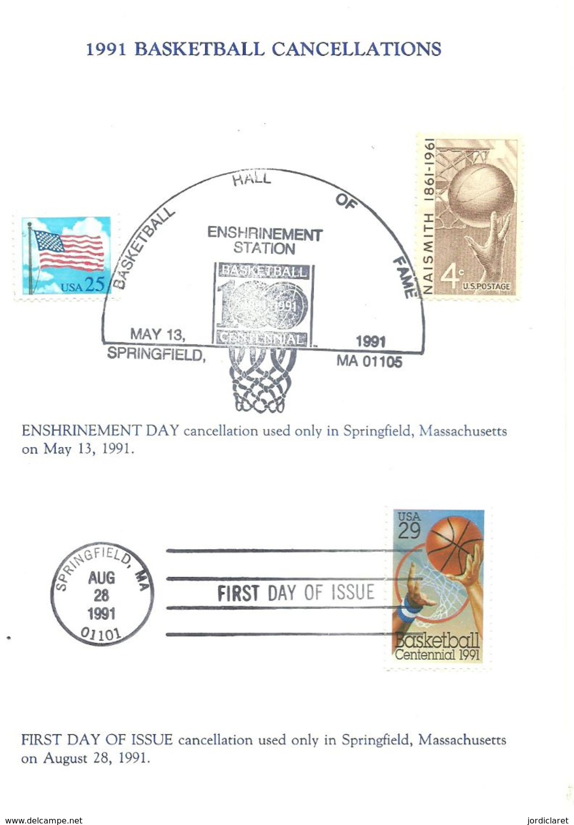 POSTMARKET USA  1991 SCANER - Basketball