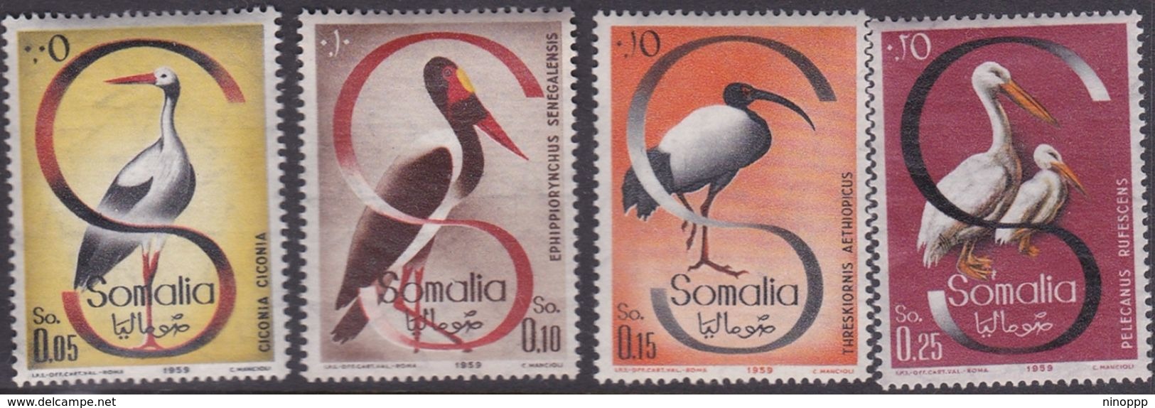 Somalia Scott 230-233 1959 Birds, Mint Never Hinged - Somalia (AFIS)