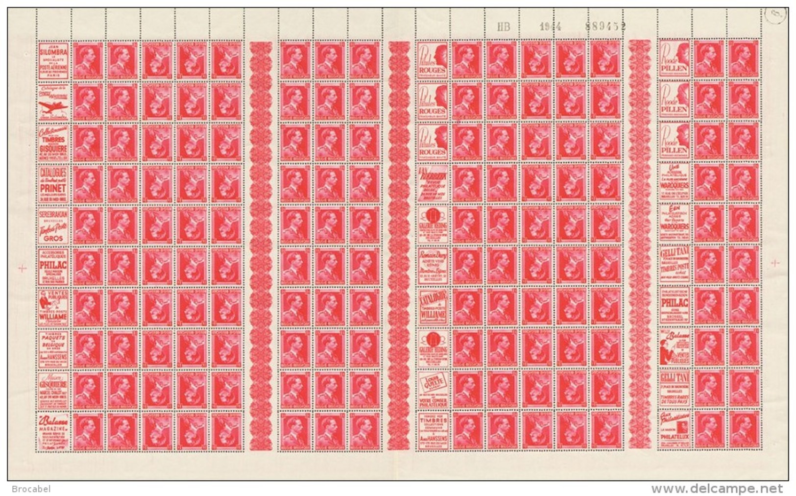 Belgium Léopold II - PUBS - PUc - Kopstaande - Tussenpanneel - Tête-bêche - Interpanneaux - Sheet Feuille De 150 - Non Classés