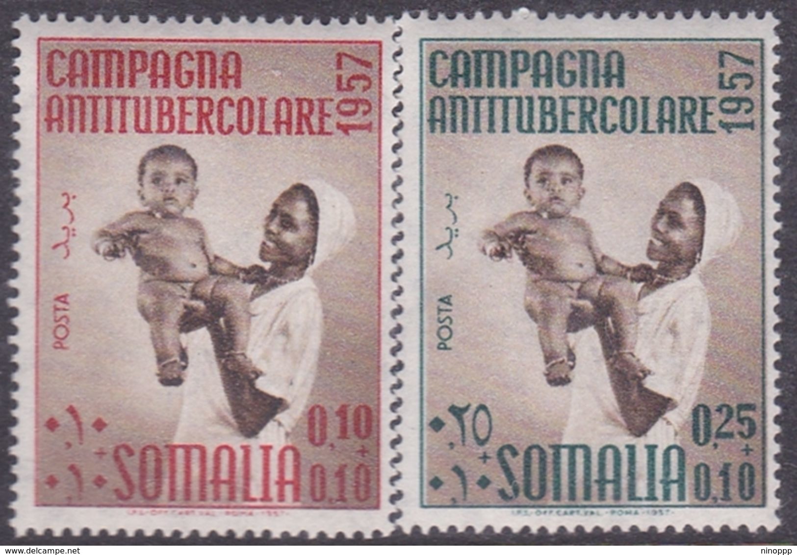 Somalia Scott B52-53 1957 2nd Campaign Against Tuberculosis, Mint Never Hinged - Somalie (AFIS)