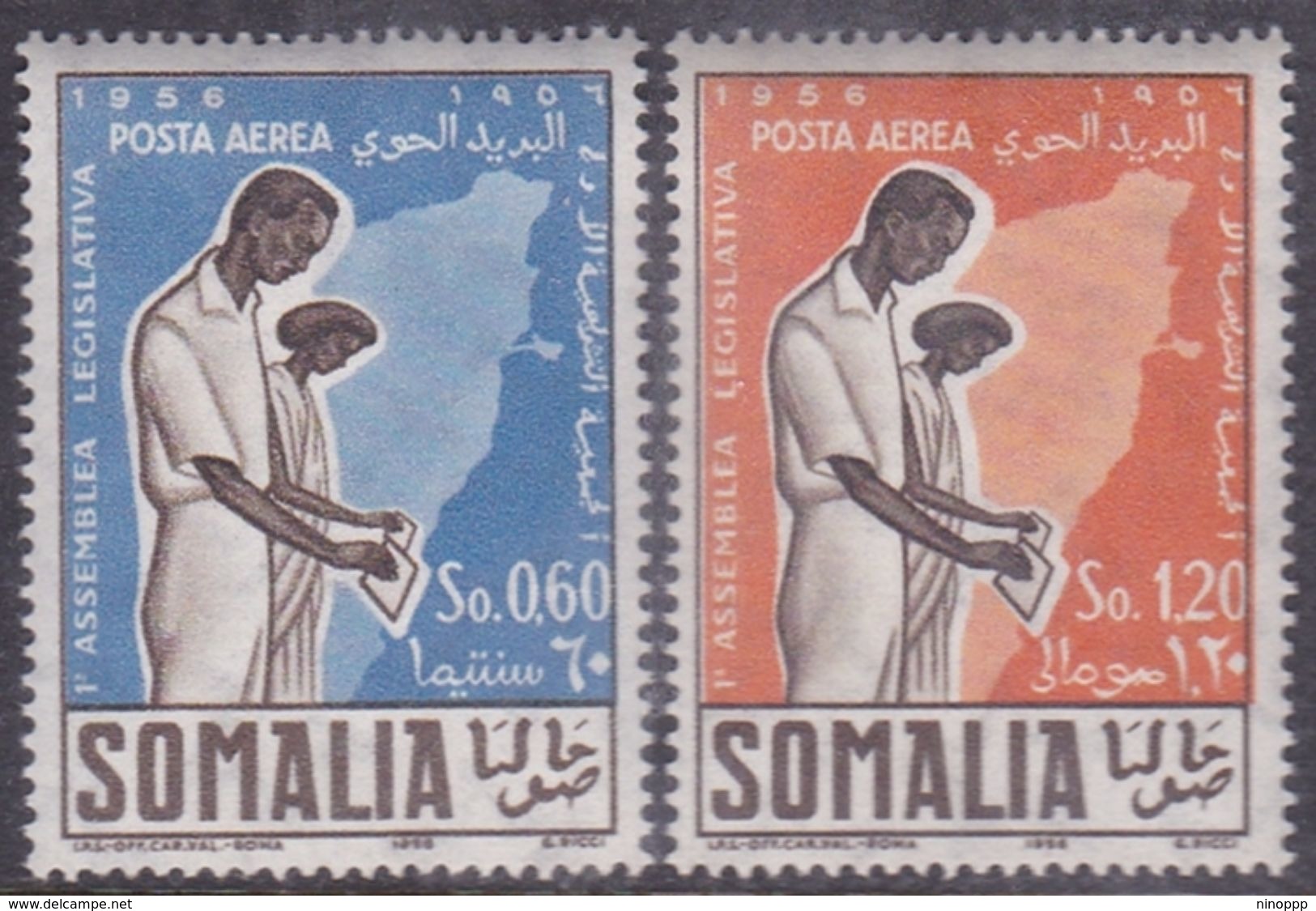 Somalia Scott C48-C49 1956 First Elected Legislative Assembly, Mint Never Hinged - Somalie (AFIS)