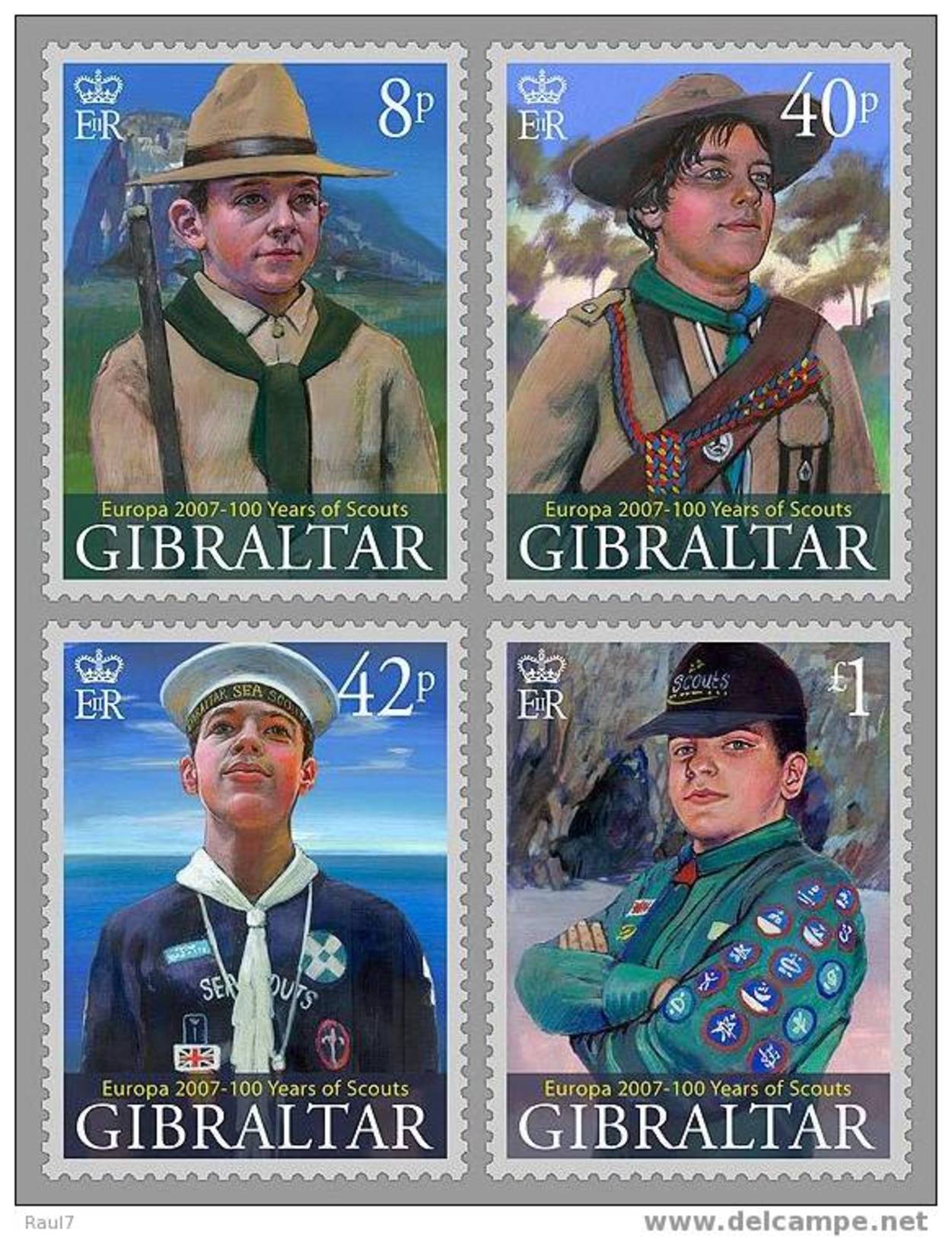 EUROPA 2007 GIBRALTAR  4v NEUF ** (MNH) SCOUTS - 2007