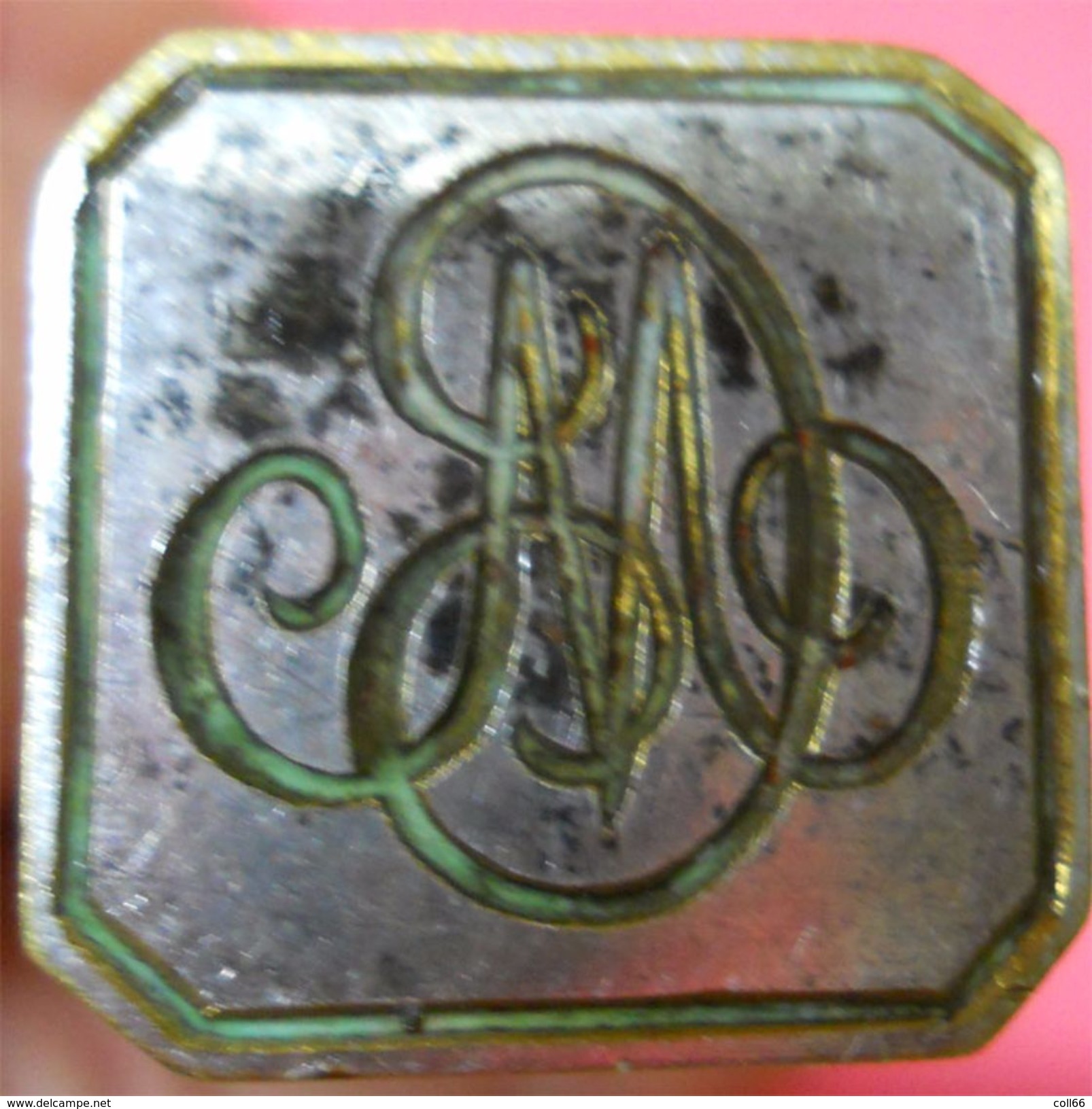RARE Ancien Cachet Tampon Original Marquise Et Marquis Et Monogramme Cuivre Argenté Ht 9 Cms 32 Gr Noblesse - Seals