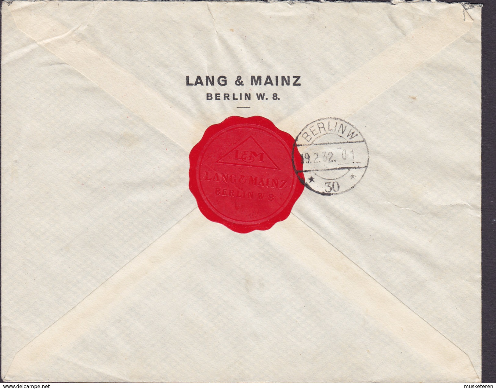 Germany LANG & MAINZ Registered Recommandée Einschreiben BERLIN Label 1932 Meter Stamp Cover Brief Vignette (2 Scans) - Máquinas Franqueo