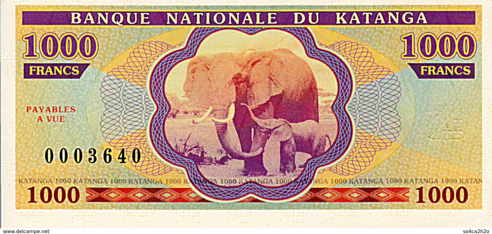 Katanga 1000 Francs 2013 émission Privée UNC - Sin Clasificación