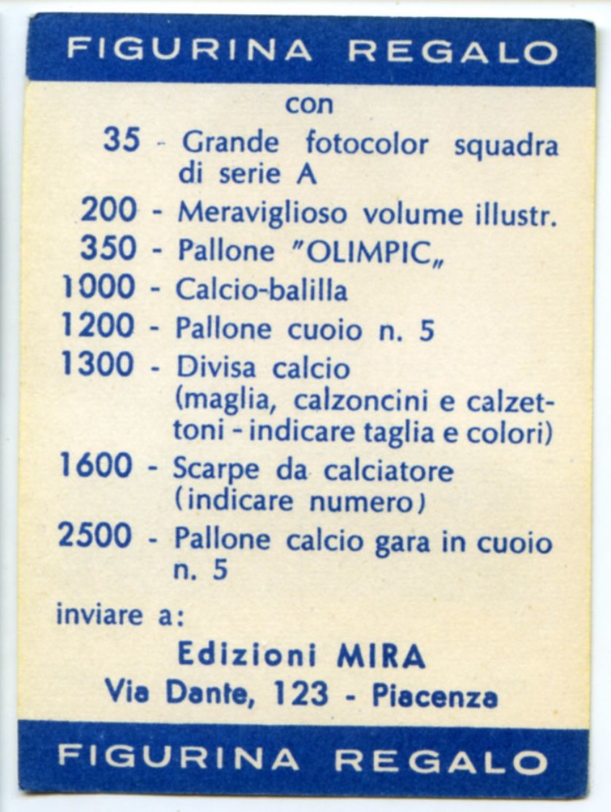 113> GOVERNATO - LAZIO = Figurina Calciatori Supercalcio MIRA 1963-64 - Trading Cards