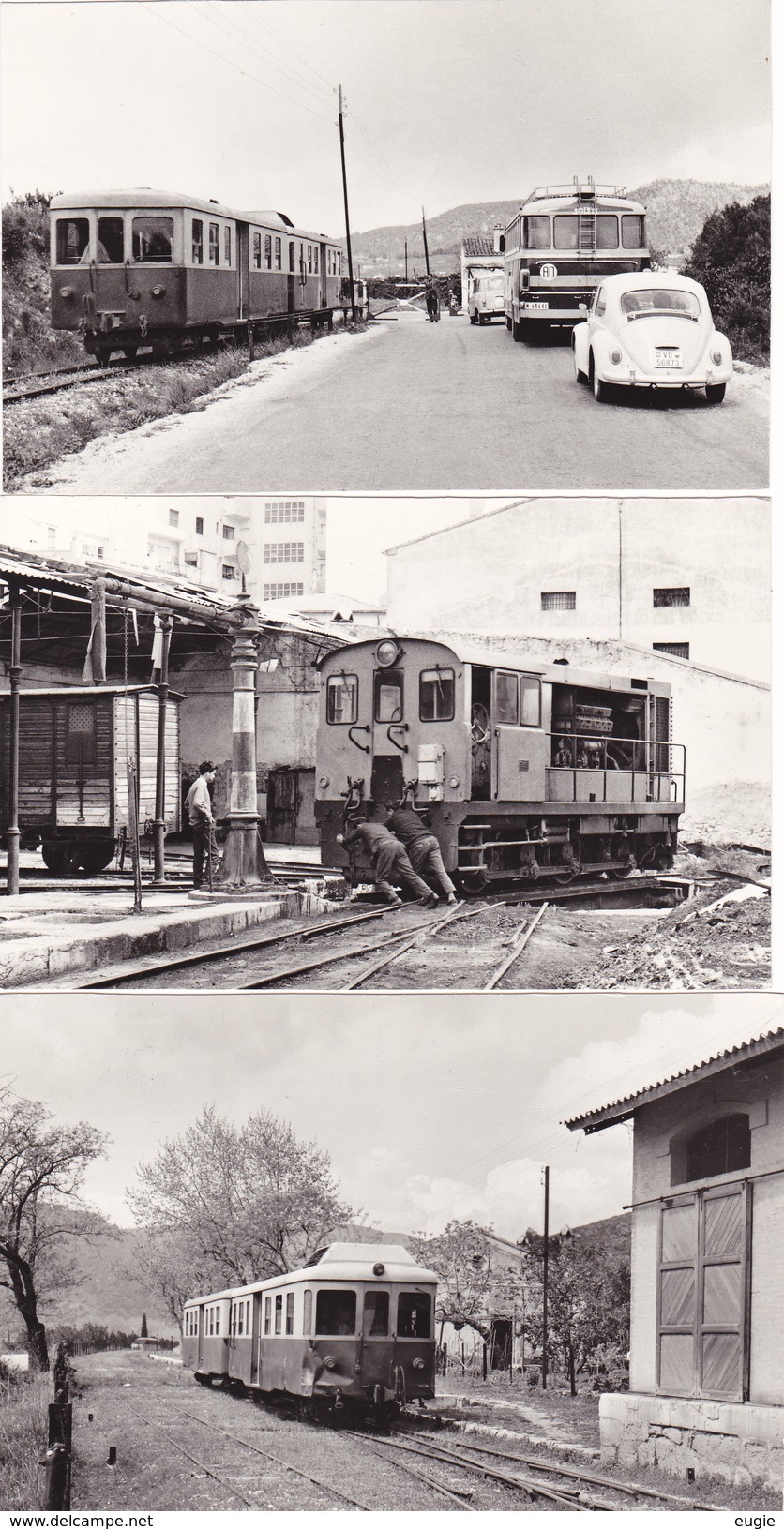 376/ 5 Kaarten , Stations, Treinen Spanje, Ferro Carril Carcagente - Denia - Stations - Met Treinen