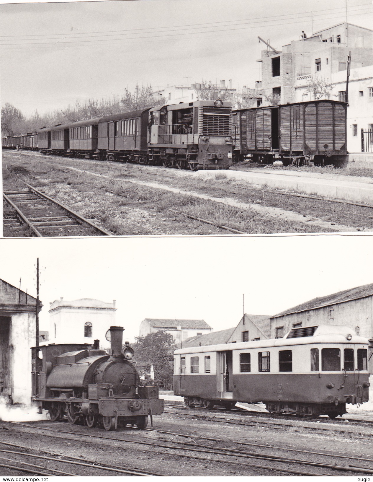 376/ 5 Kaarten , Stations, Treinen Spanje, Ferro Carril Carcagente - Denia - Stations - Met Treinen