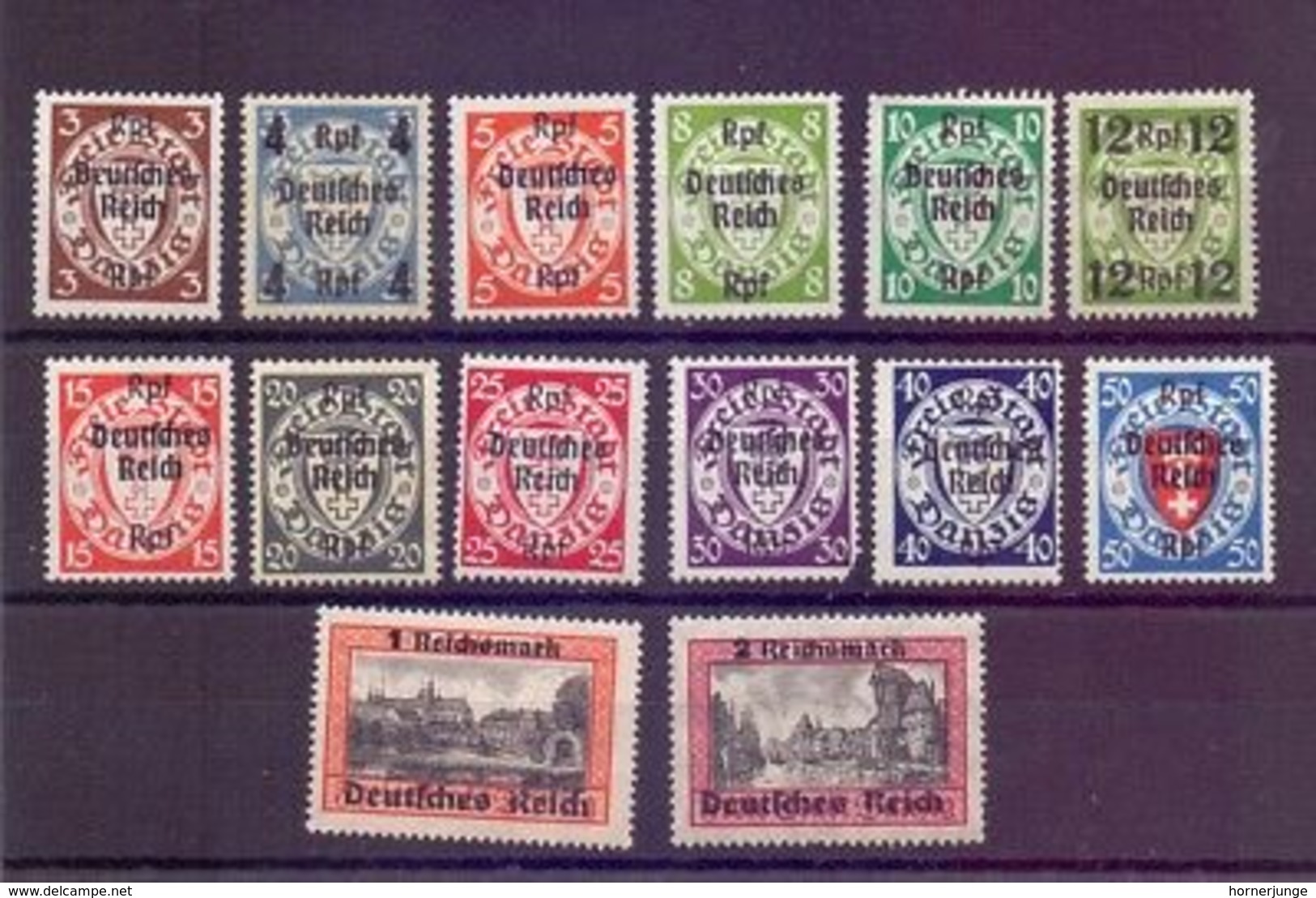 Dt. Reich 1939 - Danzig Aufdruck MiNr.716/729 Ungebraucht* - Michel 65,00&euro; (868) - Used Stamps