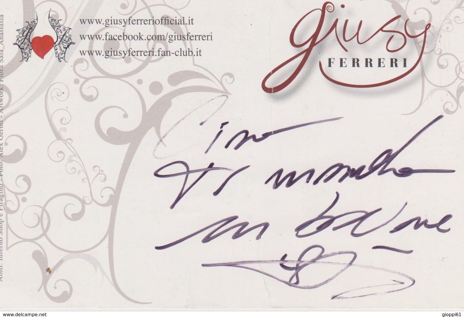 Autografo Giusy Ferreri (fronte E Retro) - Autografi