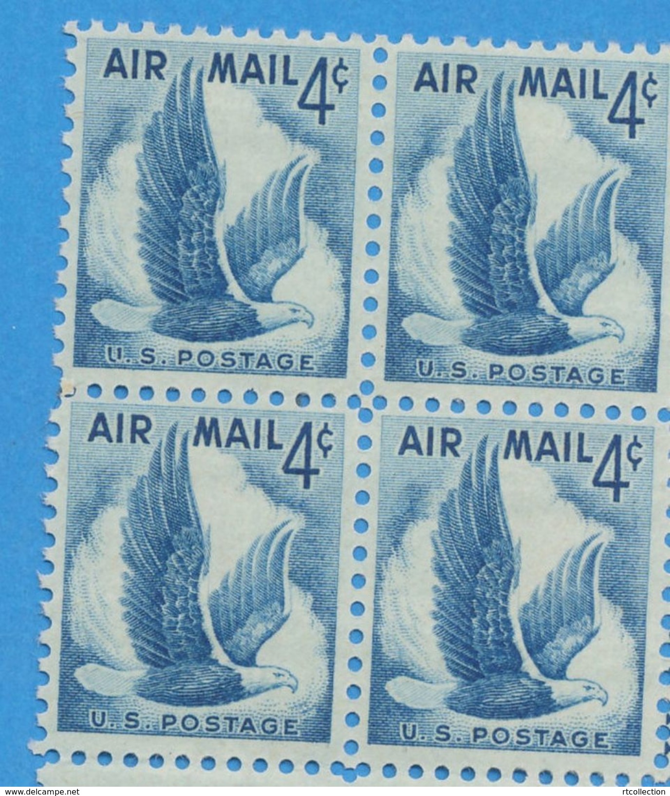 United States 1954 Block USA Eagle In Flight Birds Wildlife Nature Bird Eagles Air Mail 4c Stamps MNH Scott#C48 - Águilas & Aves De Presa