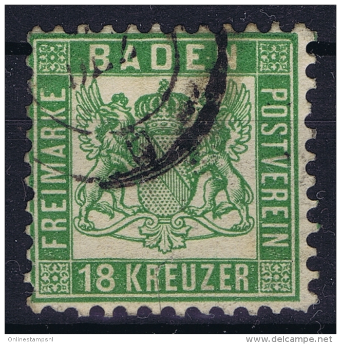 BADEN Mi Nr 21a  Obl./Gestempelt/used Small Tear At Right Side - Sonstige & Ohne Zuordnung