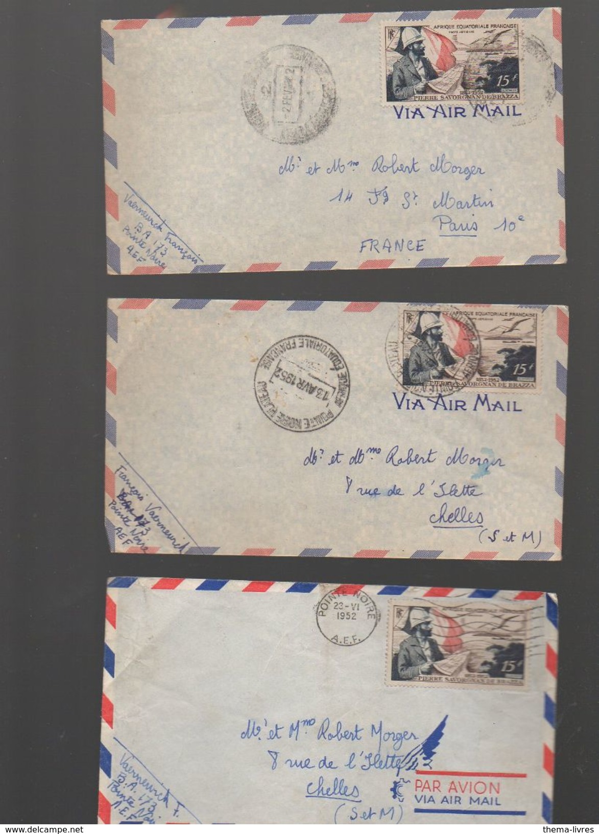 Lot De 6 Enveloppes AEF 1952 (PPP6035) - Africa (Varia)