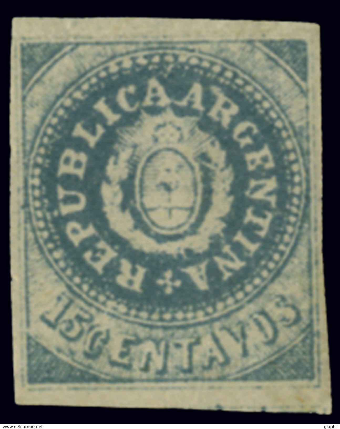 ARGENTINA 1861 15 C. (Mi. 6) NO GUM - Gebraucht