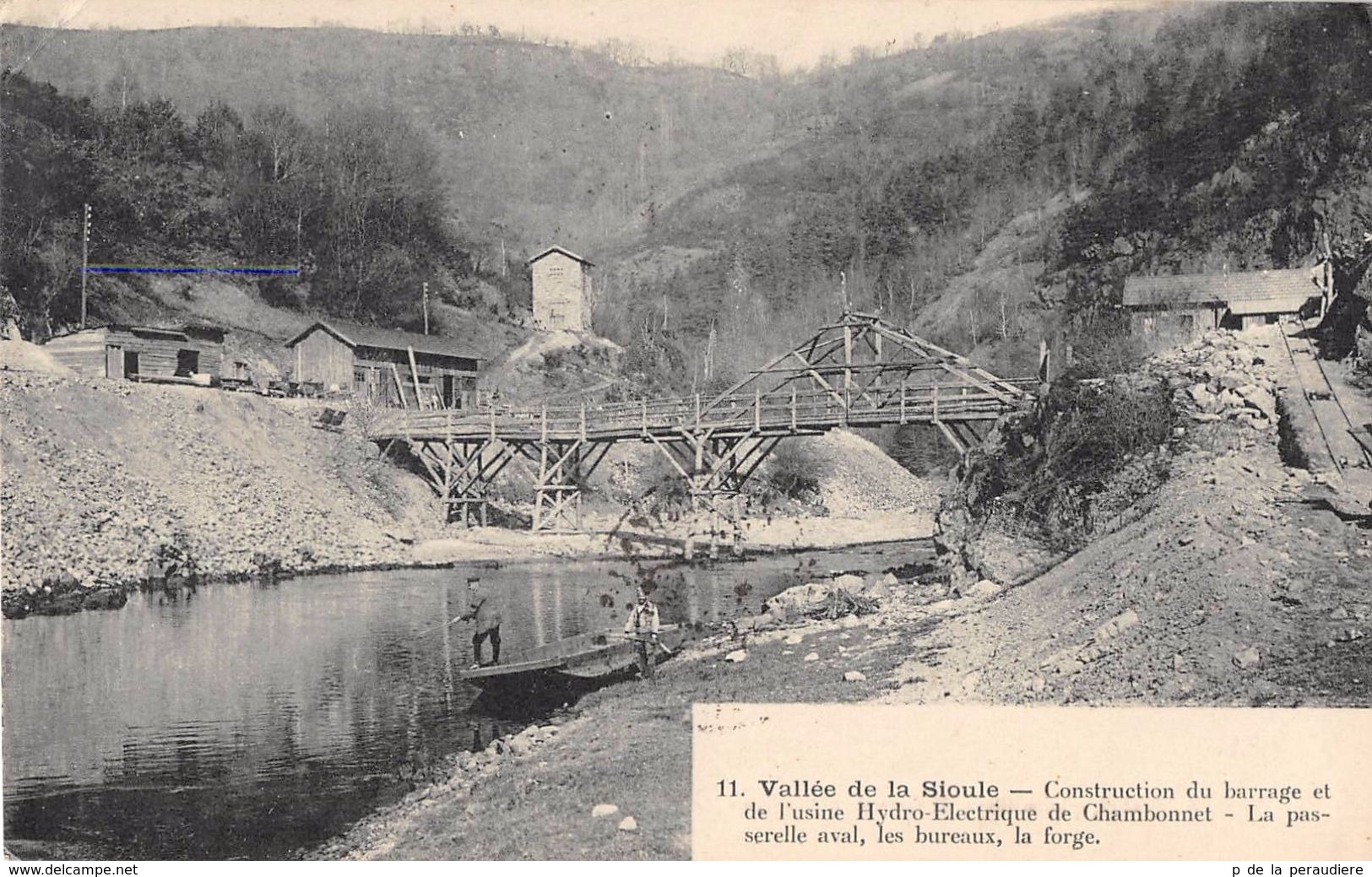 CPA 63 VALLEE DE LA SIOULE CONSTRUCTION DU BARRAGE DE L'USINE HYDRO ELECTRIQUE - Autres & Non Classés