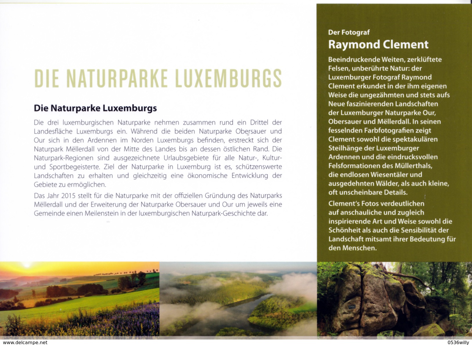 Post-Faltblatt  "Die Naturparke Luxemburgs" (6.414) - Cartas & Documentos