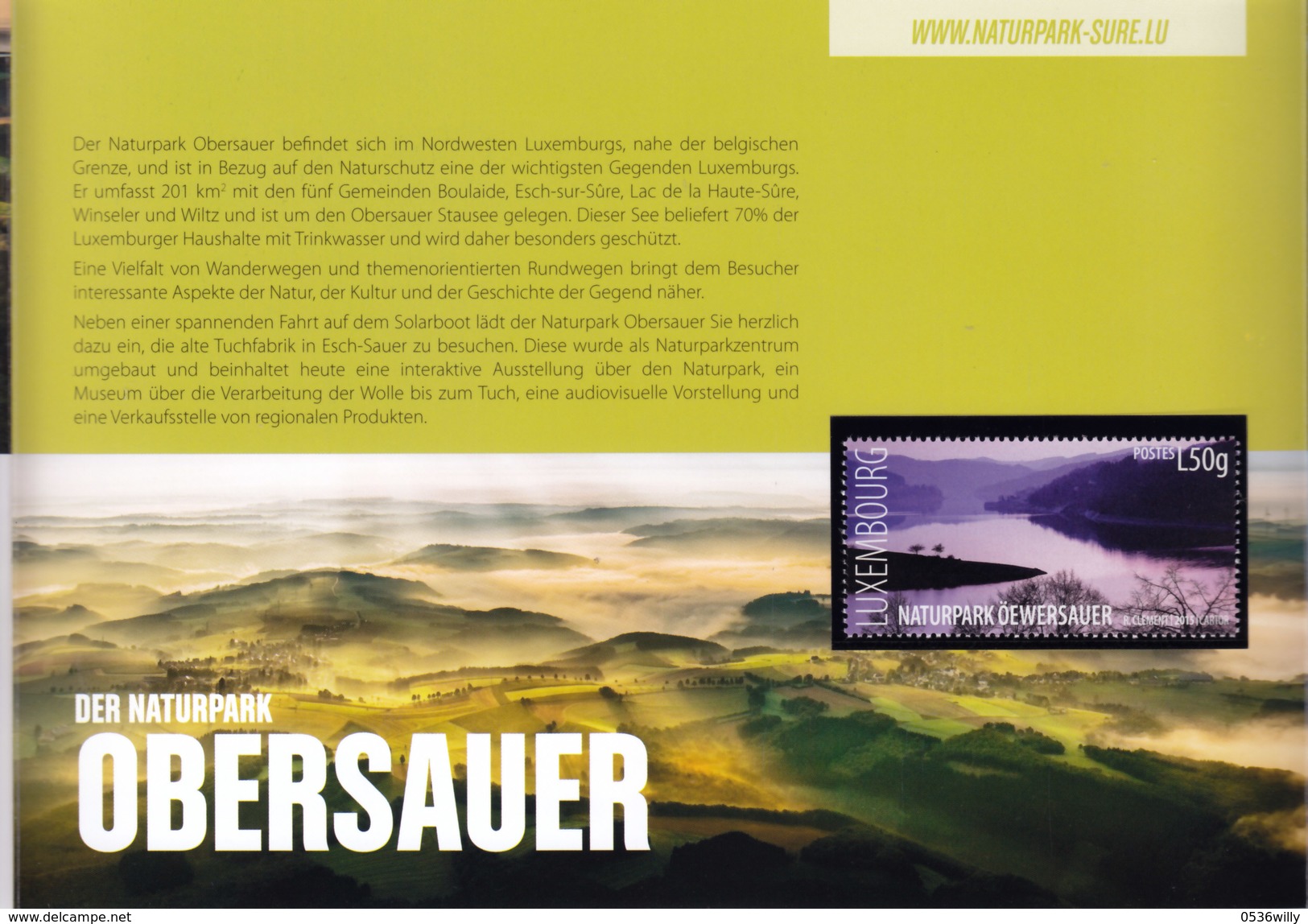Post-Faltblatt  "Die Naturparke Luxemburgs" (6.414) - Cartas & Documentos