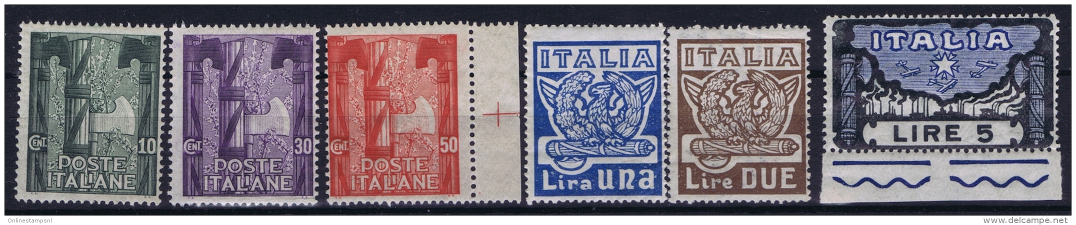 Italy: Sa 141 - 146  , Mi 177 - 182  Postfrisch/neuf Sans Charniere /MNH/** 1923 - Mint/hinged