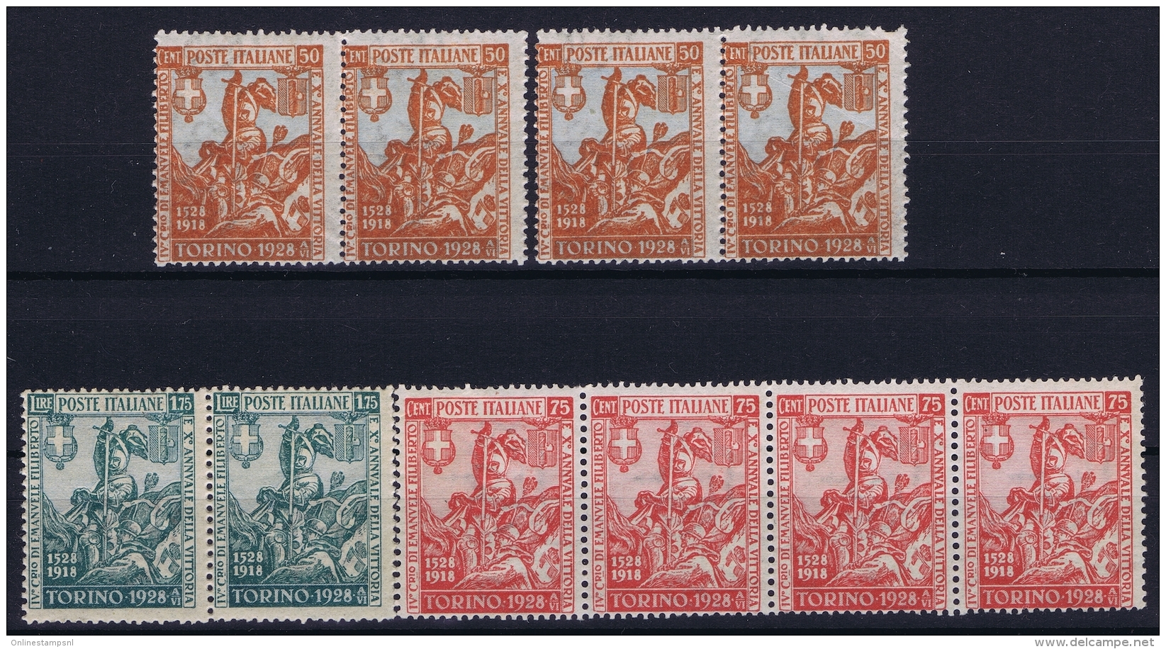 Italy: Sa 233 + 234 + 236   Postfrisch/neuf Sans Charniere /MNH/** 1928 Strips - Mint/hinged