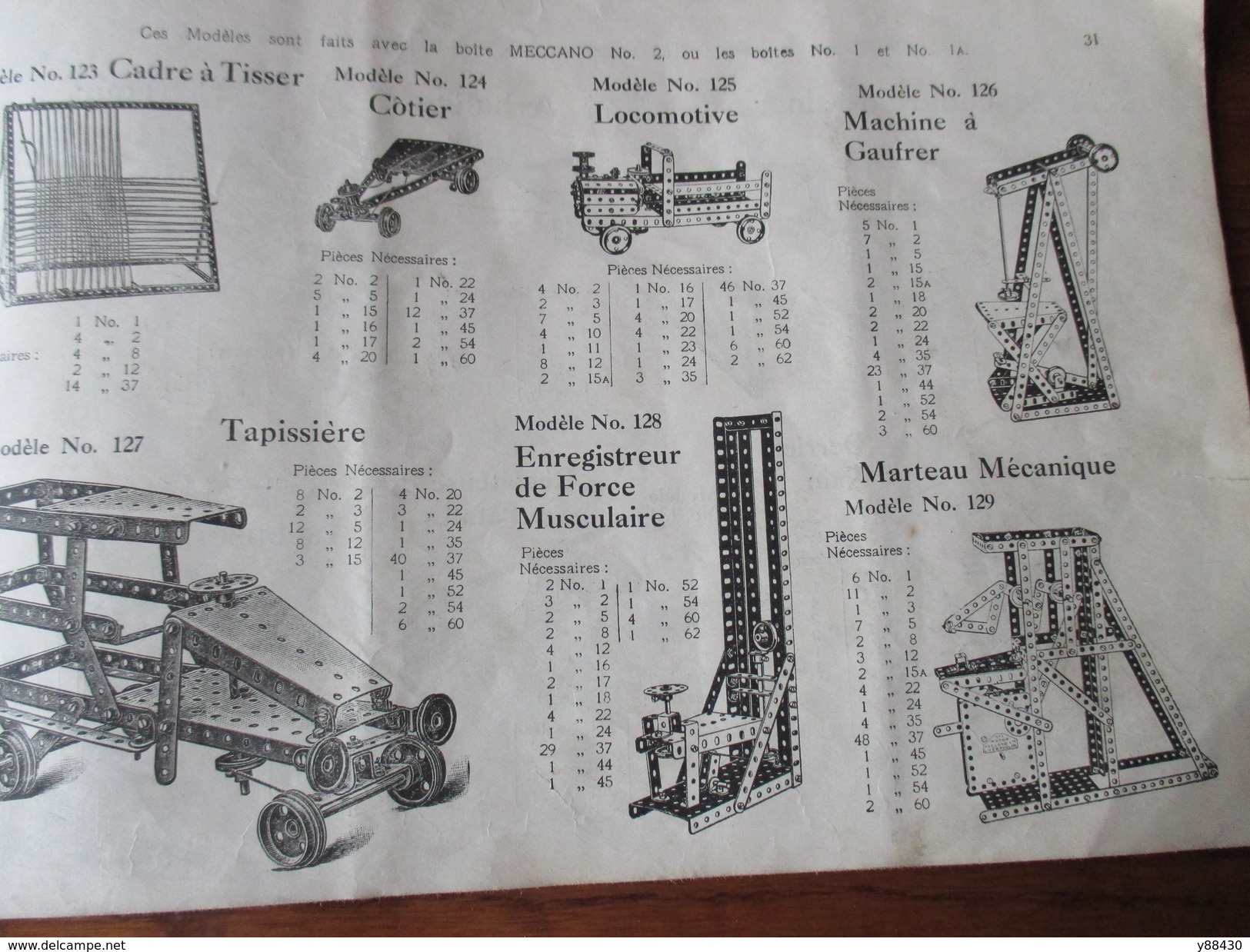 MECCANO - Très Ancien Livret D'Instructions Et De Montage - Année 1919 - Complet De 60 Pages - Voir Les 10 Scannes. - Meccano