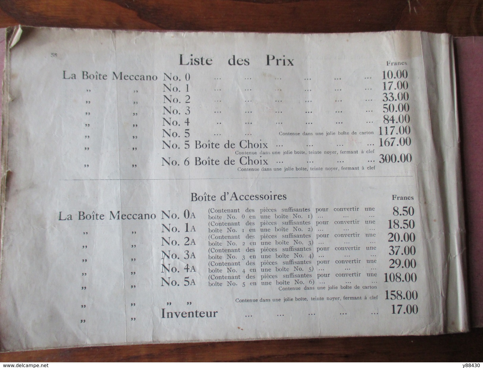 MECCANO - très ancien livret d'Instructions et de montage - Année 1919 - Complet de 60 pages - voir les 10 scannes.