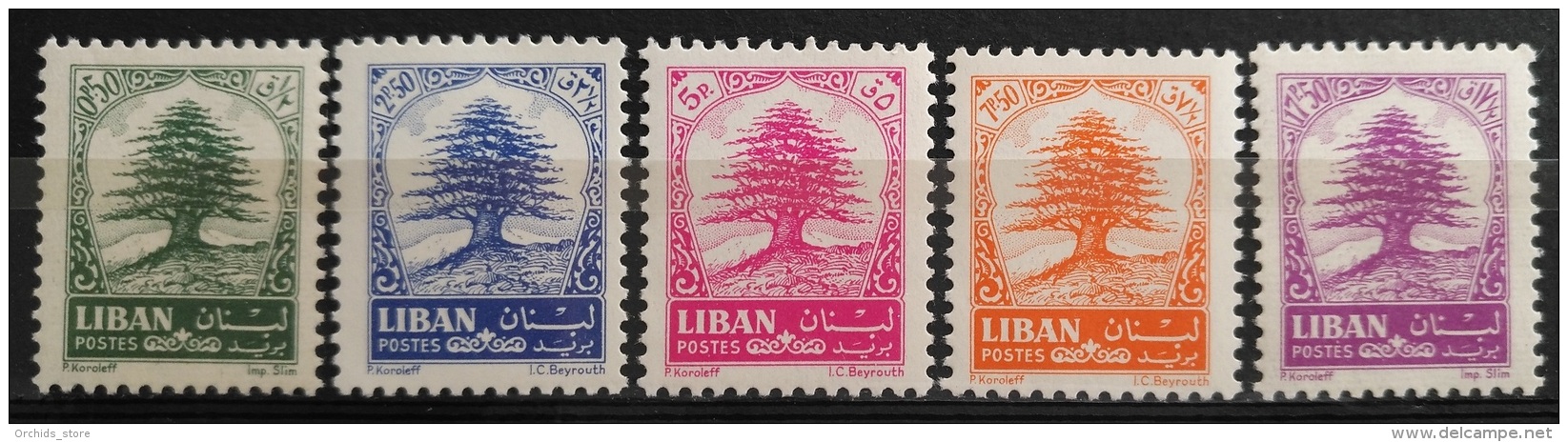 Lebanon 1964 Mi. A838-842 Cplte Set 5v. MNH - Cedar Tree - Lebanon