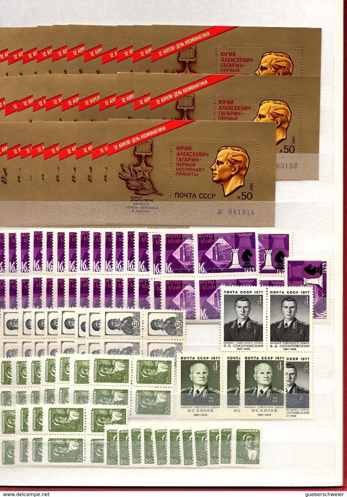 RUSSIE stock important env. de 2700 timbres neufs** en majorité et quelques obl.. et non dentelés côte env. 2.500 €