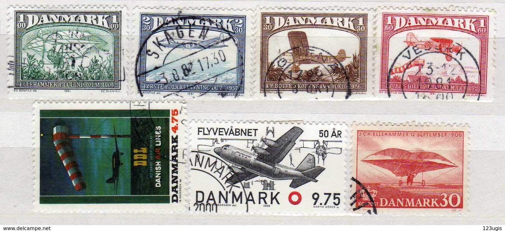 Dänemark / Denmark Lot, Gestempelt, Flugpost / Flugzeug / Air Mail / Planes [170717XXI] - Luftpost