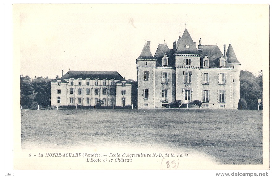 ----  85 ------  LA MOTHE ACHARD  école D'agriculture L'école Et Le Château - Neuve Excellent état - La Mothe Achard